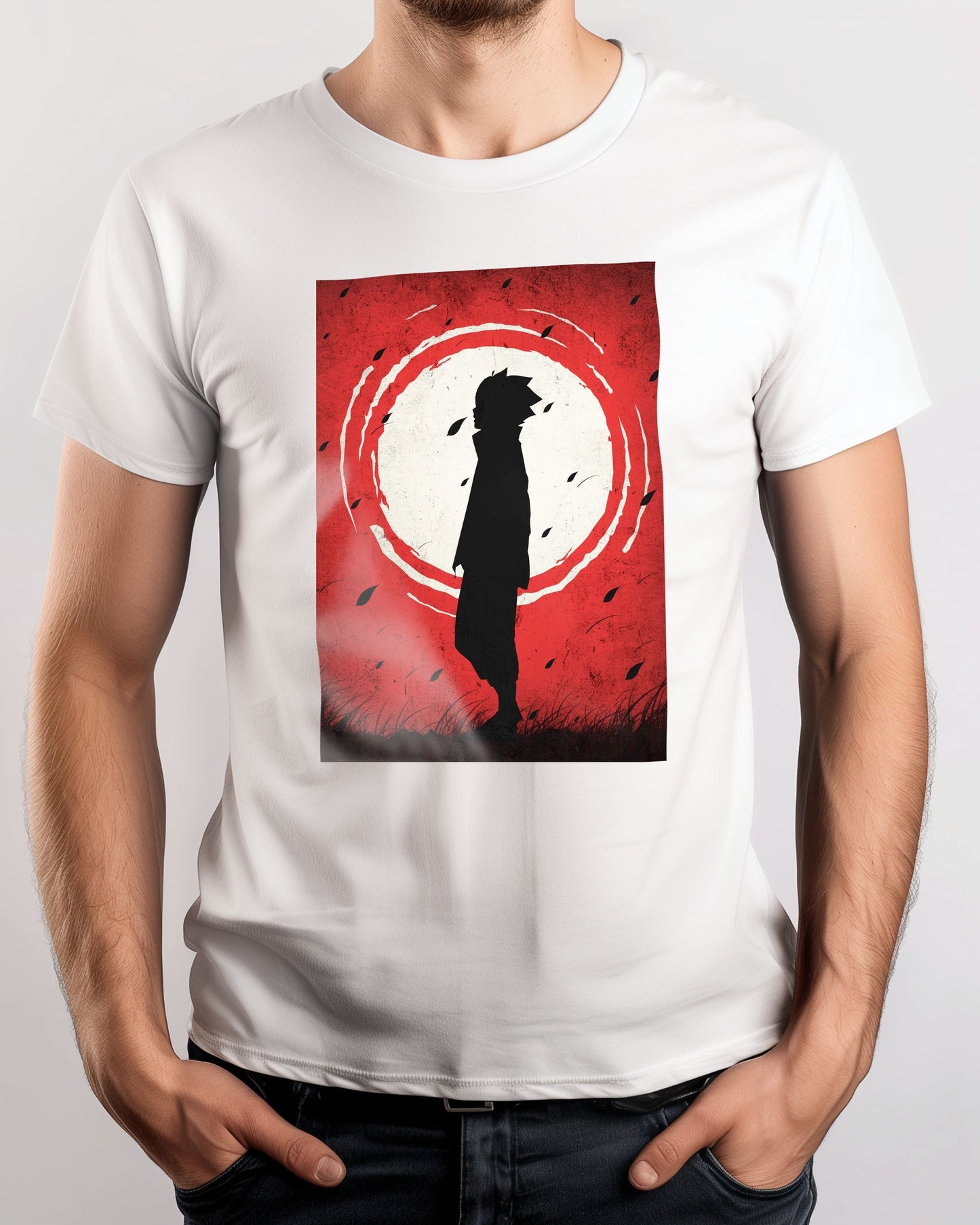 Boruto Uzumaki Naruto - Silhouette Blood Moon Red - @GreyArt