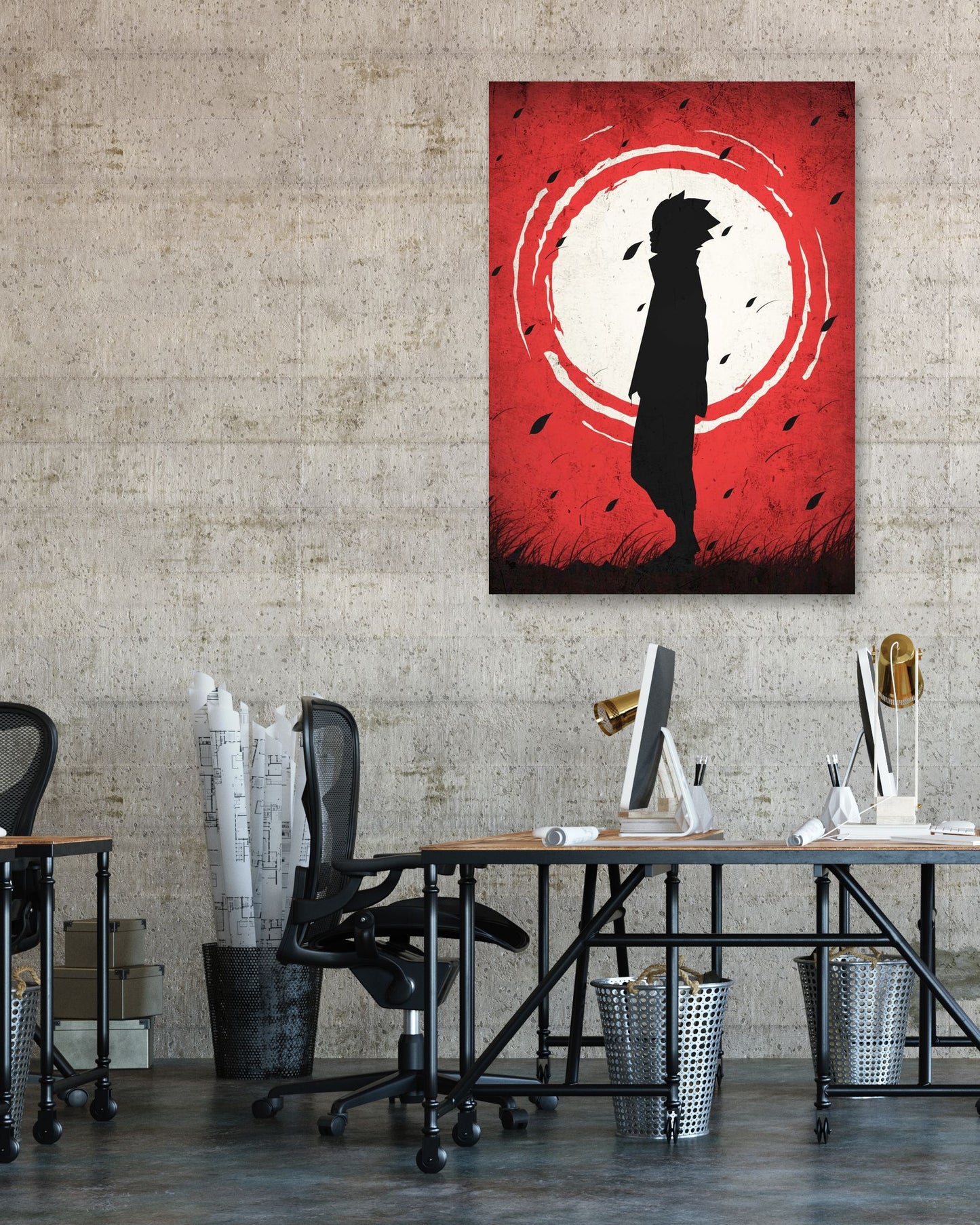 Boruto Uzumaki Naruto - Silhouette Blood Moon Red - @GreyArt