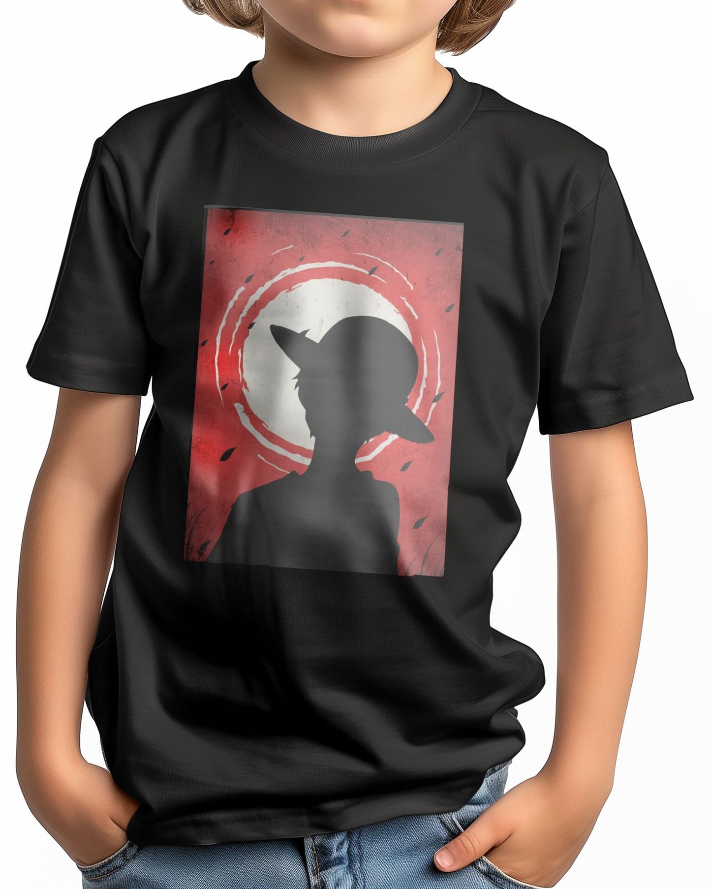 Monkey D Luffy One Piece- Silhouette Blood Moon Red - @GreyArt