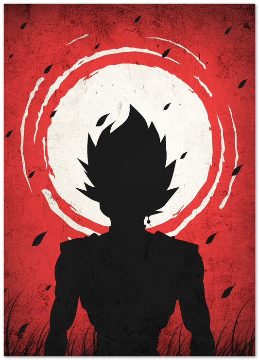 Black Goku - One Piece Silhouette Blood Moon Red - @GreyArt