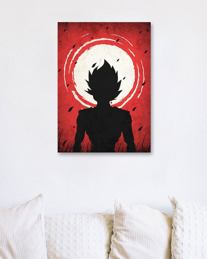 Black Goku - One Piece Silhouette Blood Moon Red - @GreyArt