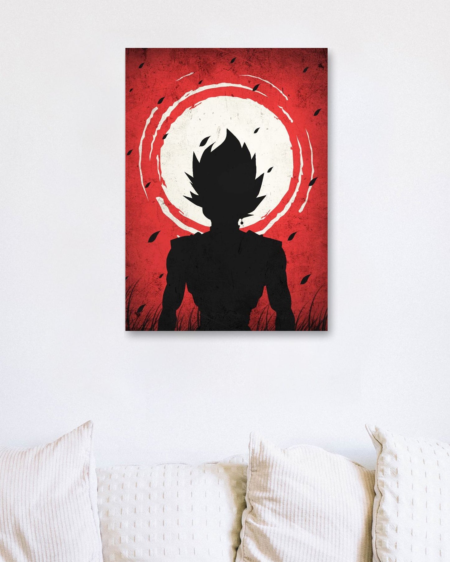 Black Goku - One Piece Silhouette Blood Moon Red - @GreyArt