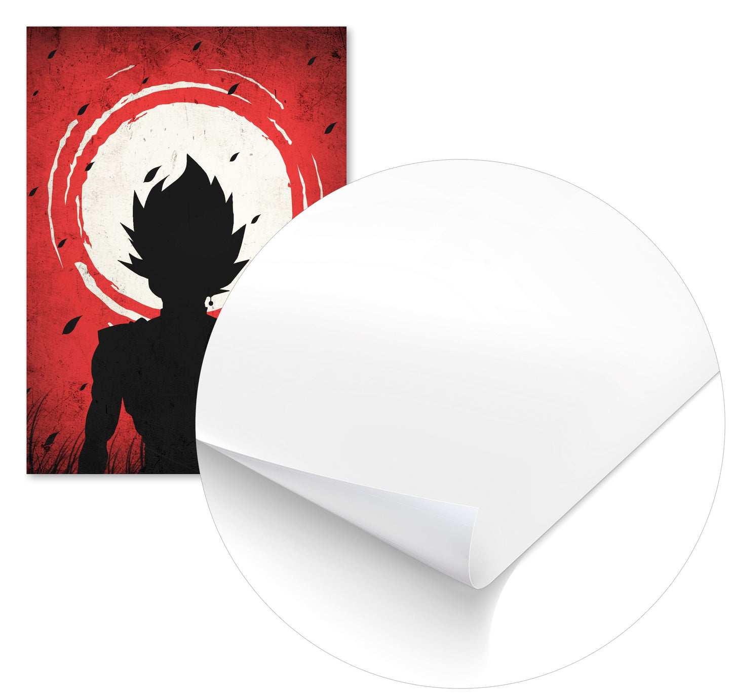 Black Goku - One Piece Silhouette Blood Moon Red - @GreyArt