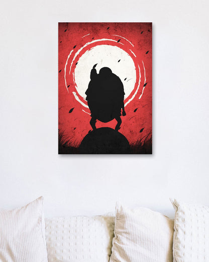 Master Roshi - Dragon Ball Silhouette Blood Moon Red - @GreyArt