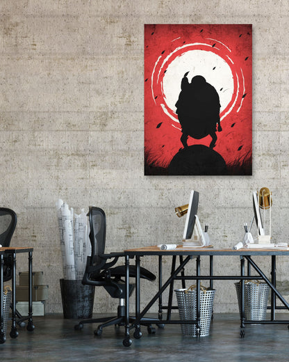 Master Roshi - Dragon Ball Silhouette Blood Moon Red - @GreyArt