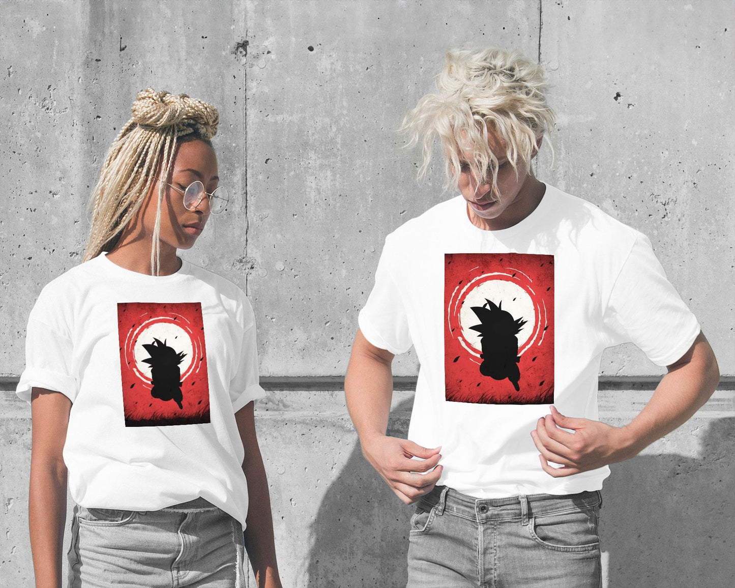 Kid Goku - Dragon Ball Silhouette Blood Moon Red - @GreyArt