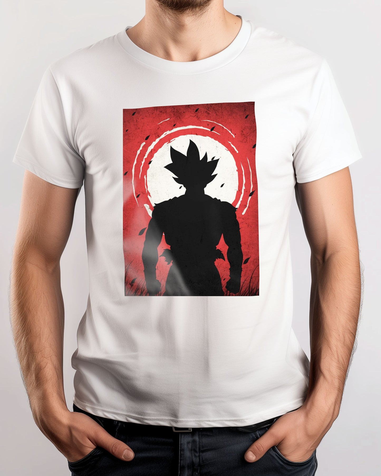 Goku Ultra Instink - Dragon Ball Silhouette Blood Moon Red - @GreyArt