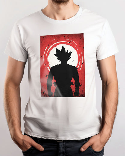 Goku Ultra Instink - Dragon Ball Silhouette Blood Moon Red - @GreyArt