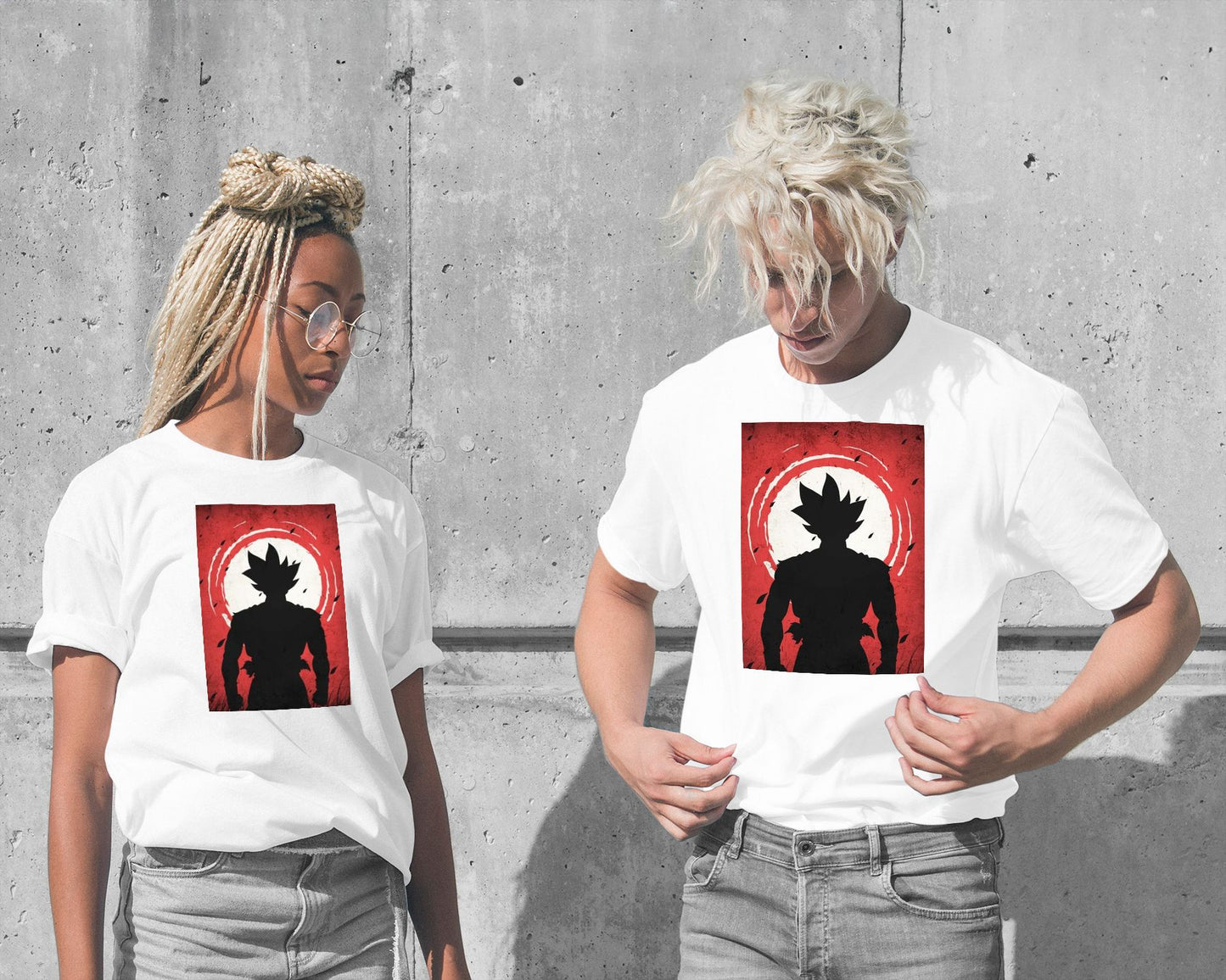 Goku Ultra Instink - Dragon Ball Silhouette Blood Moon Red - @GreyArt