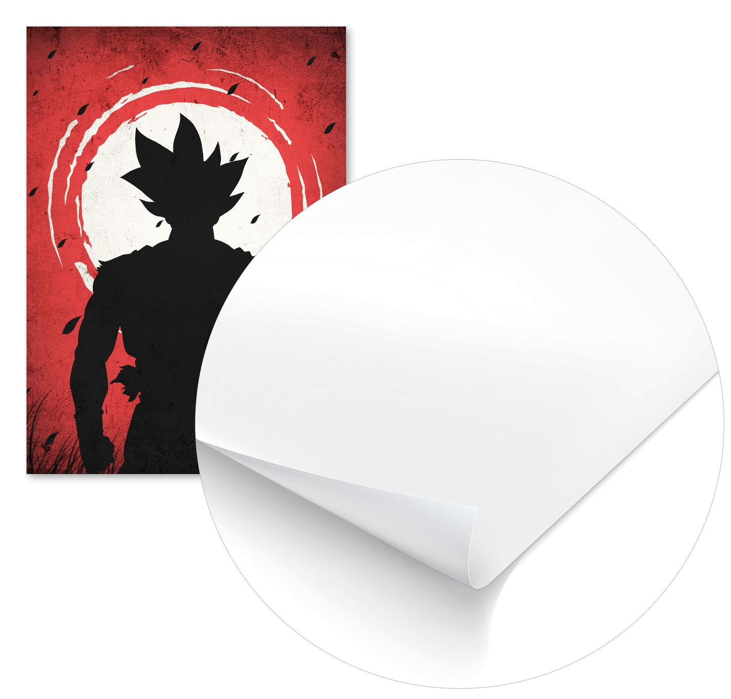 Goku Ultra Instink - Dragon Ball Silhouette Blood Moon Red - @GreyArt