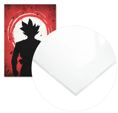 Goku Ultra Instink - Dragon Ball Silhouette Blood Moon Red - @GreyArt