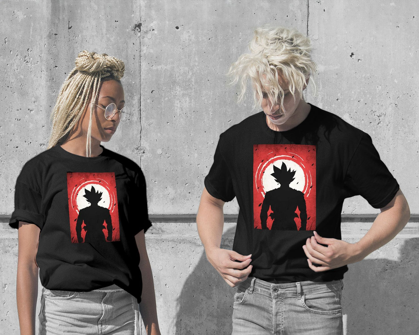 Goku Ultra Instink - Dragon Ball Silhouette Blood Moon Red - @GreyArt