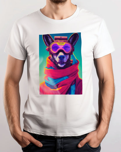 Retro Nursery animal pop art of Wild Dog wearing glass - @Artnesia