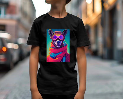 Retro Nursery animal pop art of Wild Dog wearing glass - @Artnesia