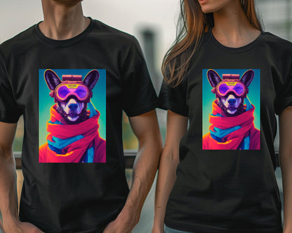 Retro Nursery animal pop art of Wild Dog wearing glass - @Artnesia