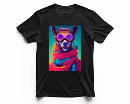 Retro Nursery animal pop art of Wild Dog wearing glass - @Artnesia