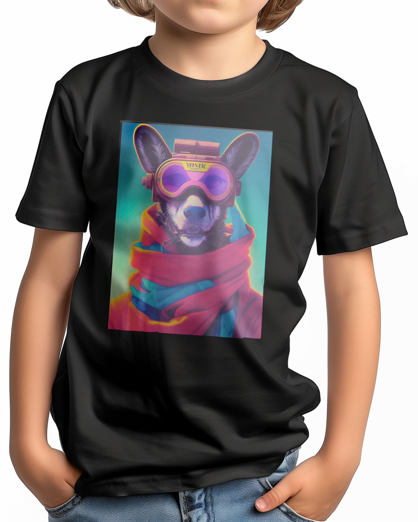 Retro Nursery animal pop art of Wild Dog wearing glass - @Artnesia