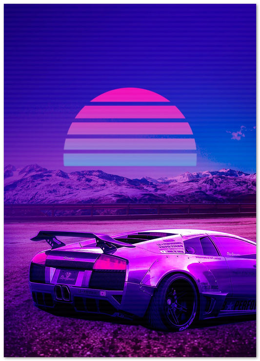 Car Retro Synthwave Sun 2 - @MiracleCreative