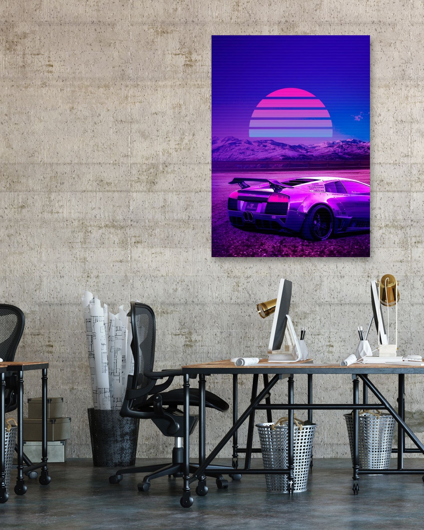 Car Retro Synthwave Sun 2 - @MiracleCreative