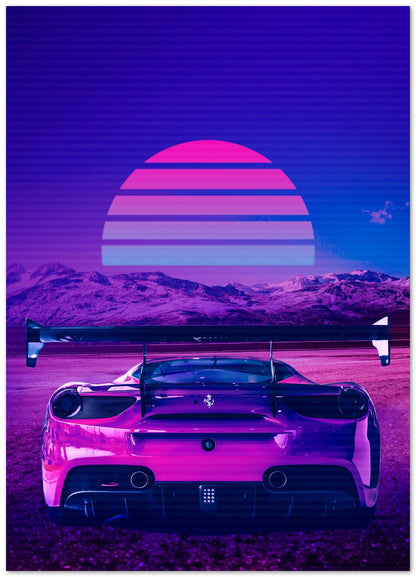 Car Retro Synthwave Sun 3 - @MiracleCreative