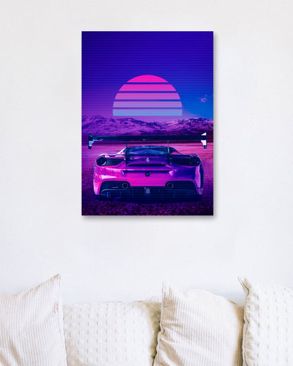 Car Retro Synthwave Sun 3 - @MiracleCreative