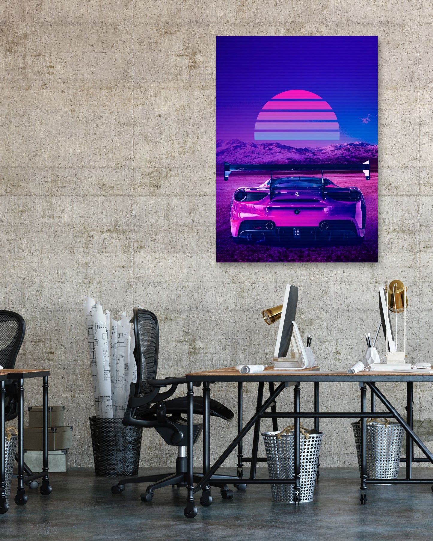 Car Retro Synthwave Sun 3 - @MiracleCreative