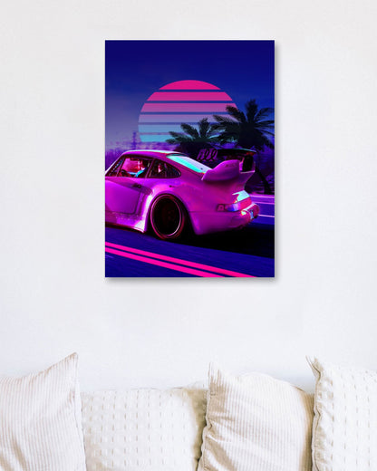 Car Retro Synthwave Sun 4 - @MiracleCreative