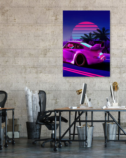 Car Retro Synthwave Sun 4 - @MiracleCreative