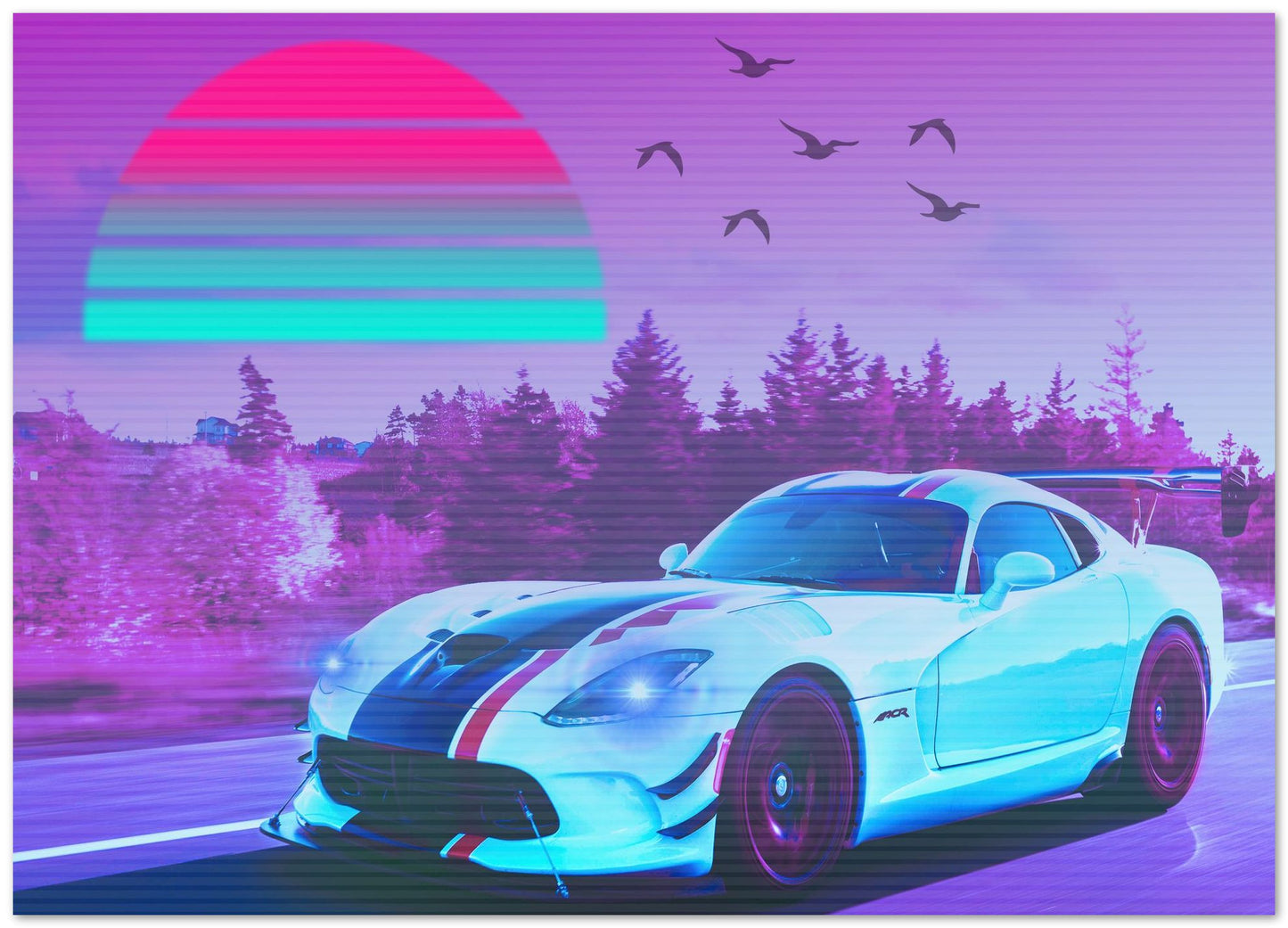 Car Retro Synthwave Sun 6 - @MiracleCreative