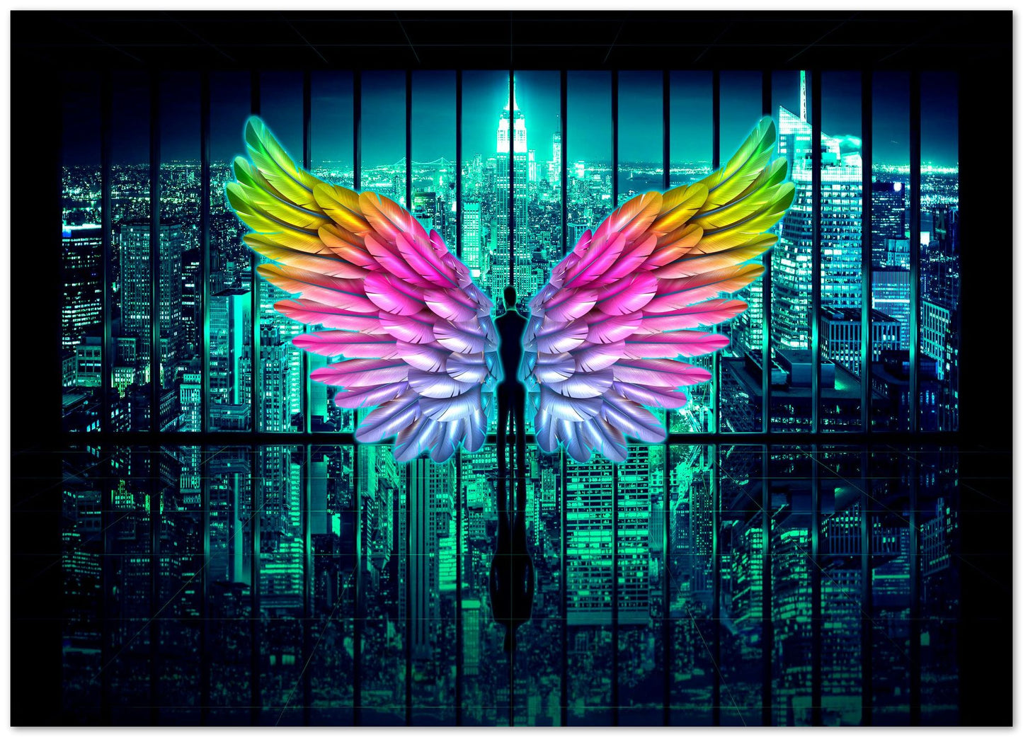 City Angel Synthwave Neon 2 - @MiracleCreative