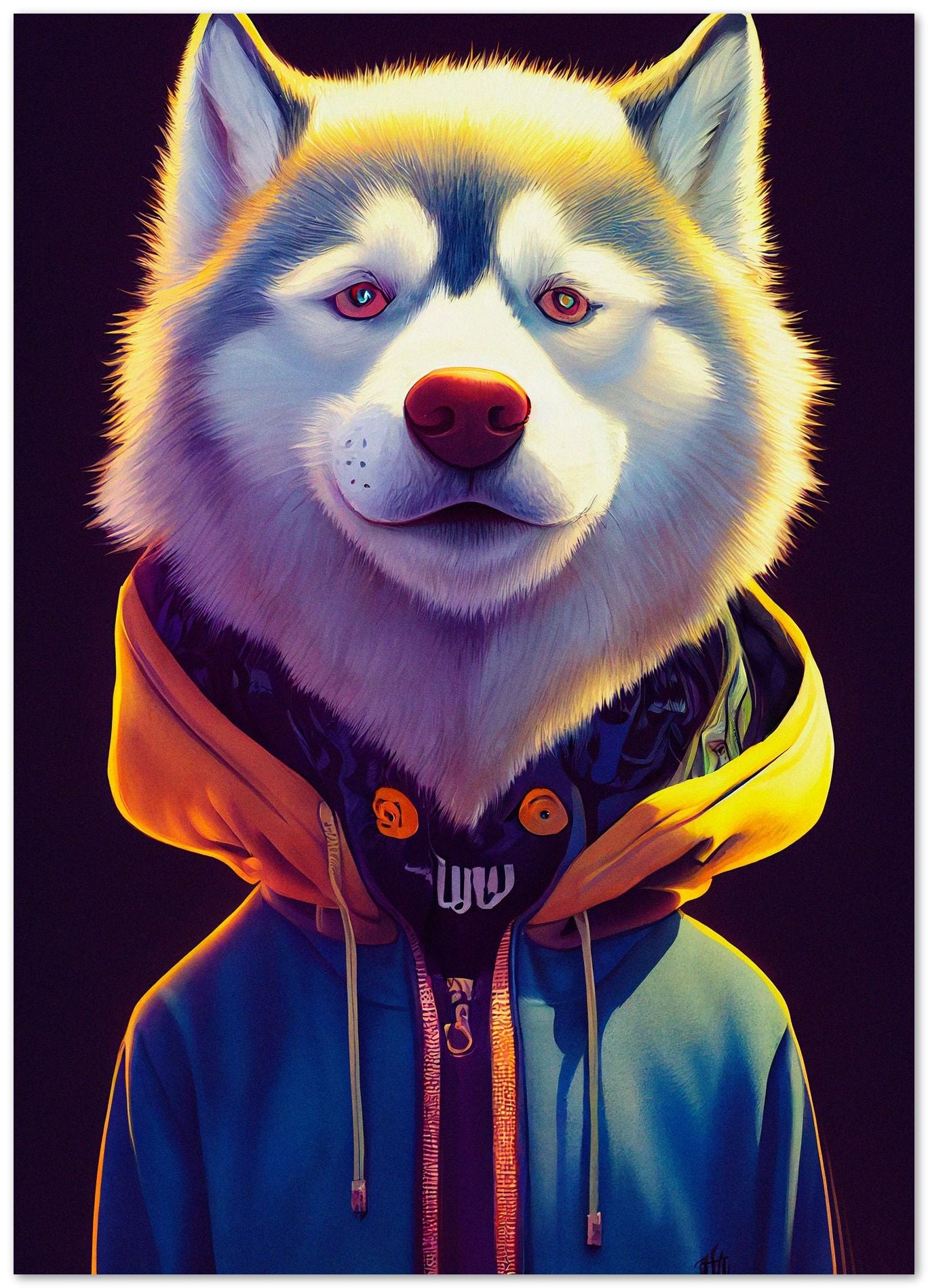 Siberian husky portrait - @Artnesia