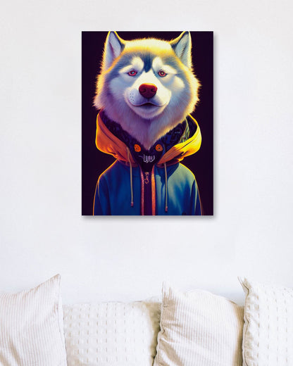 Siberian husky portrait - @Artnesia