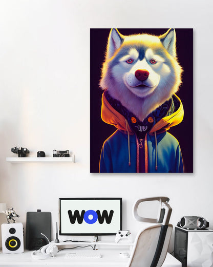 Siberian husky portrait - @Artnesia