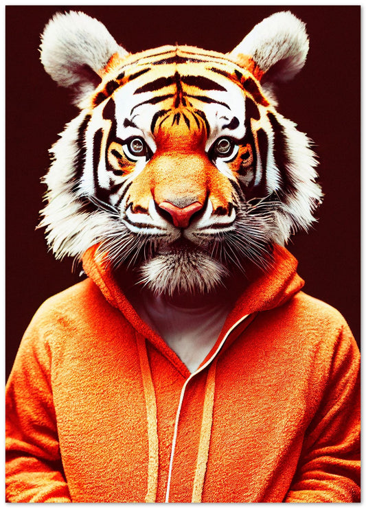 Retro Portrait illustration of Nursery animal Tiger - @Artnesia