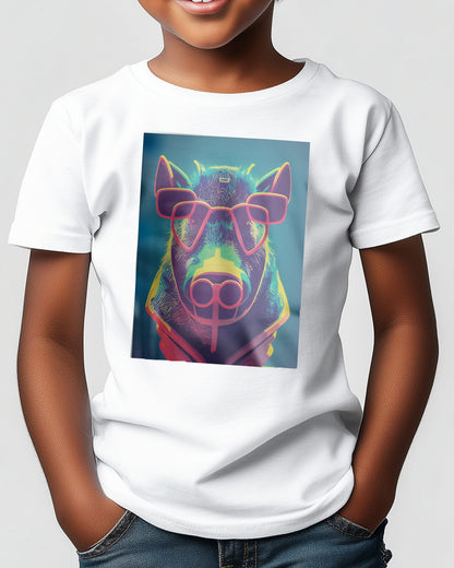 Retro Portrait illustration of Nursery animal Boar - @Artnesia