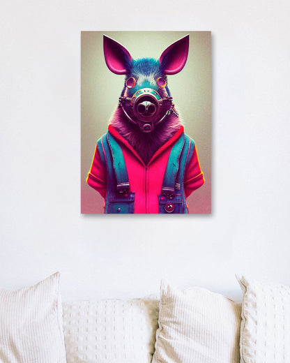 a nursery animal pop art illustration of Boar - @Artnesia