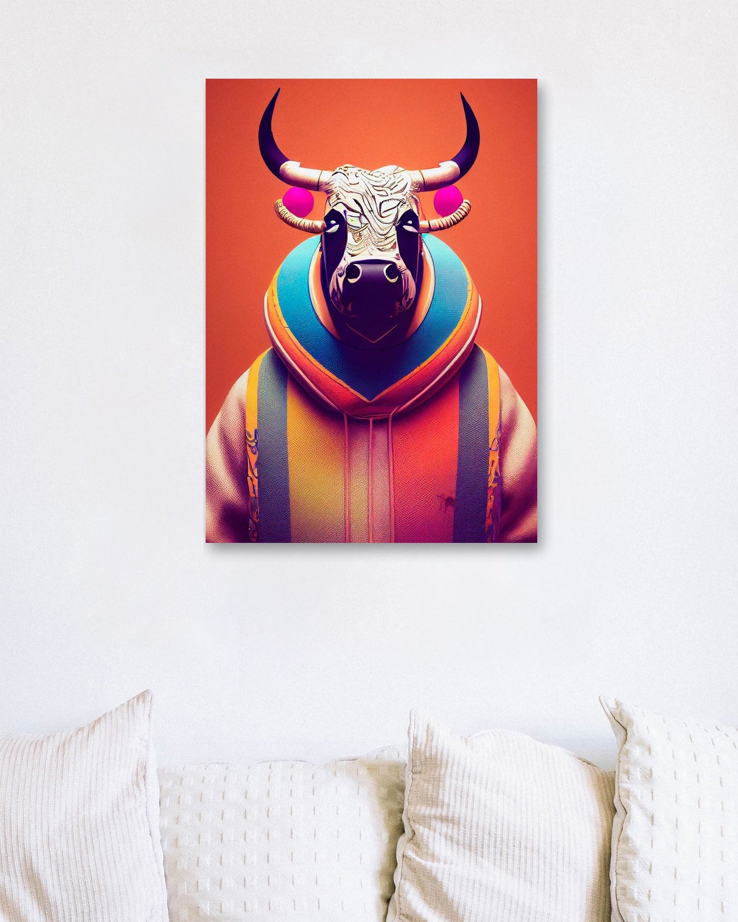 a nursery animal pop art illustration of Bison - @Artnesia