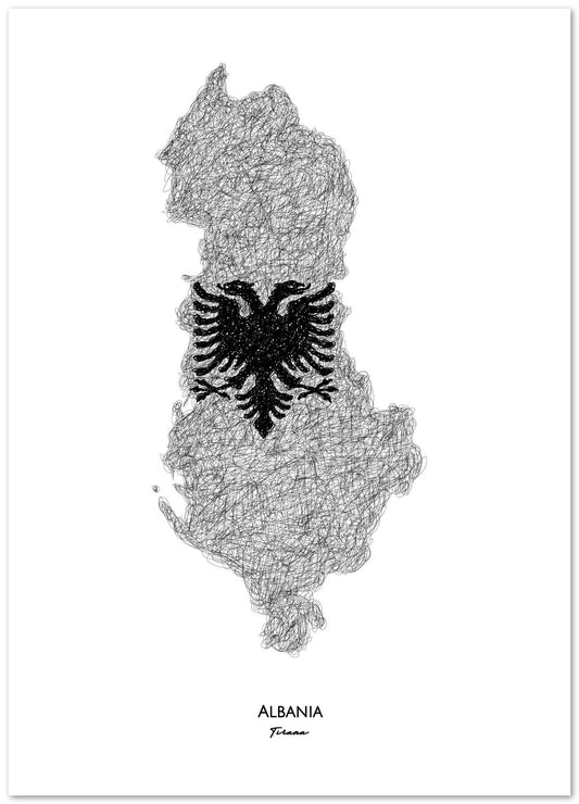 Albania flag map - @erwinsaputraart