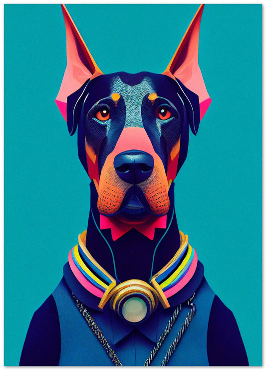 Doberman portrait - @Artnesia