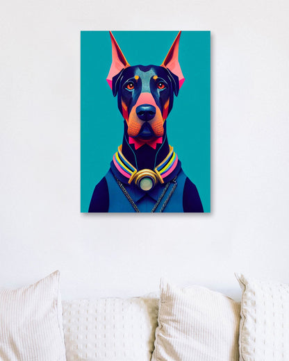 Doberman portrait - @Artnesia