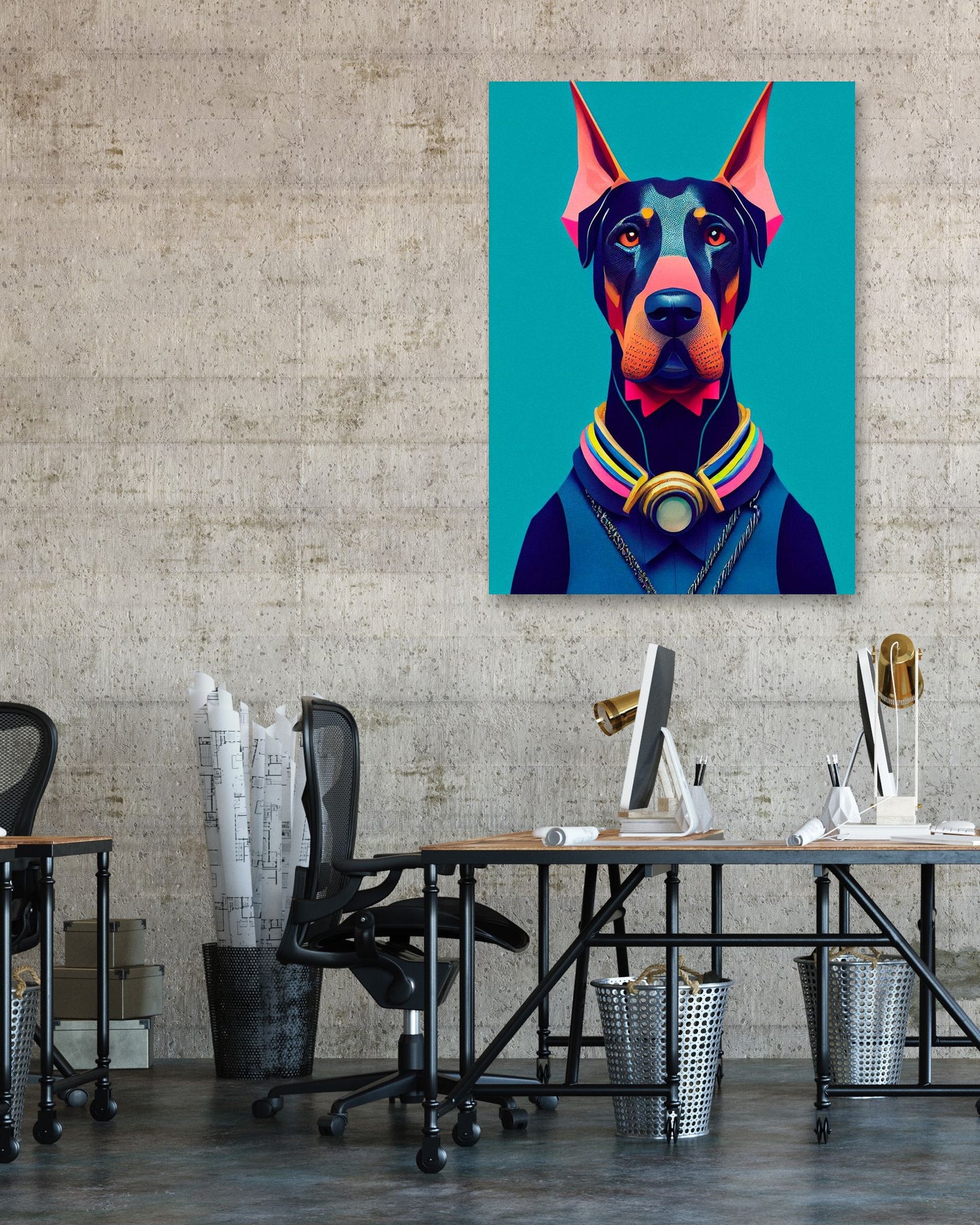 Doberman portrait - @Artnesia