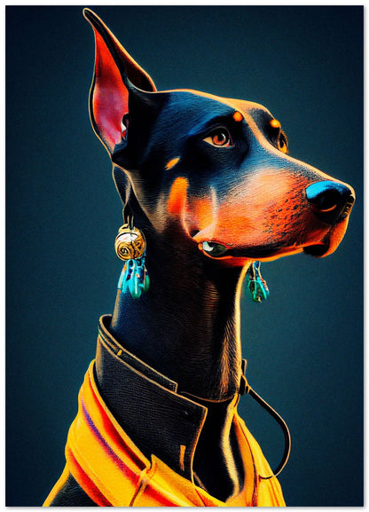 Doberman Portrait - @Artnesia