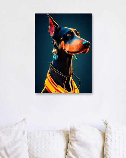 Doberman Portrait - @Artnesia