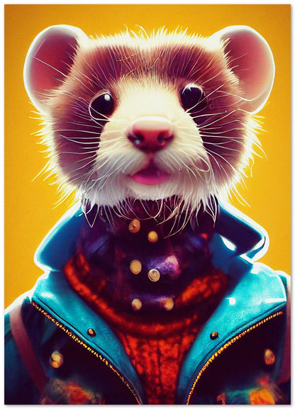 Ferret portrait - @Artnesia