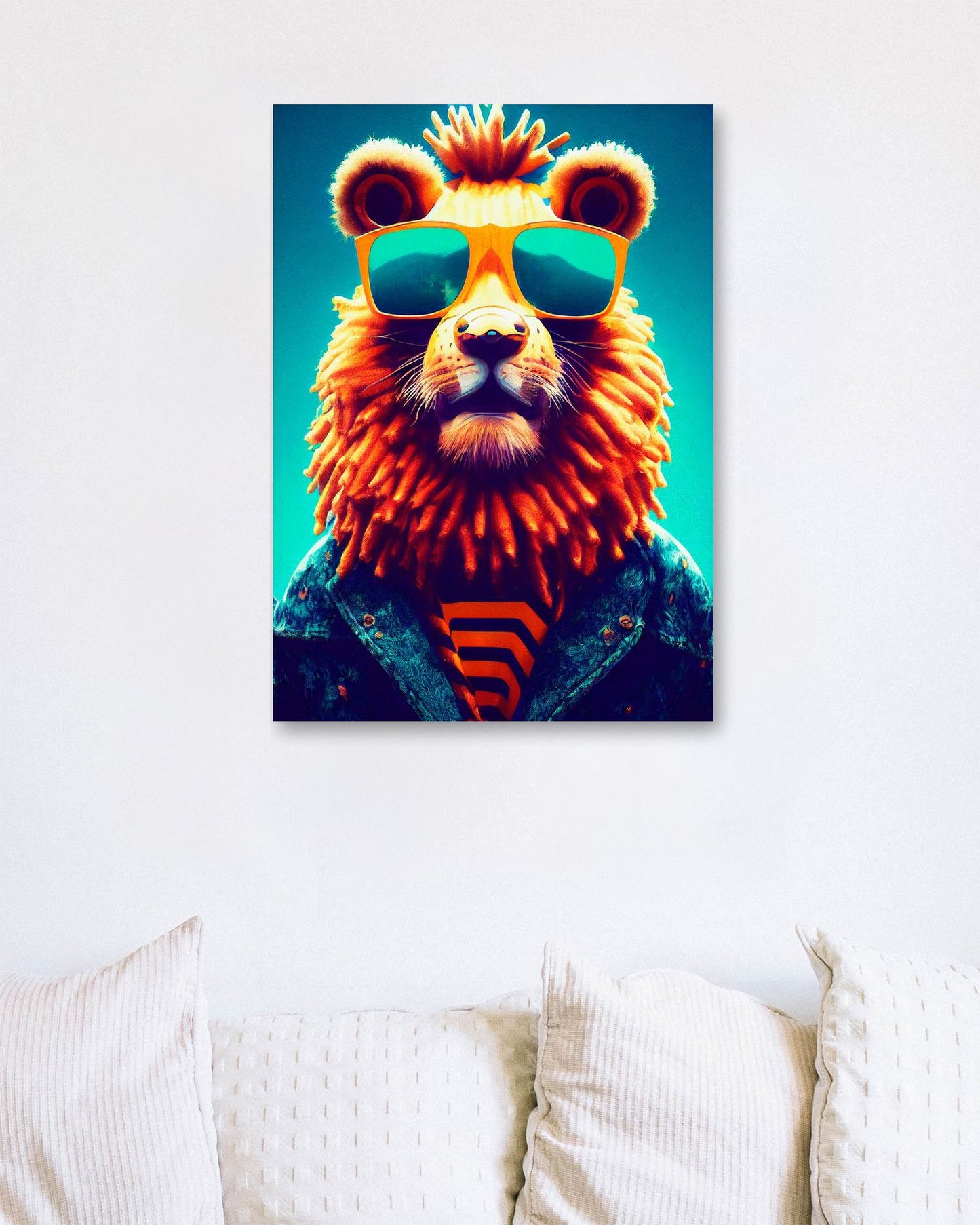 a nursery animal pop art illustration of Lion - @Artnesia