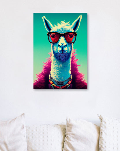Llama portrait - @Artnesia