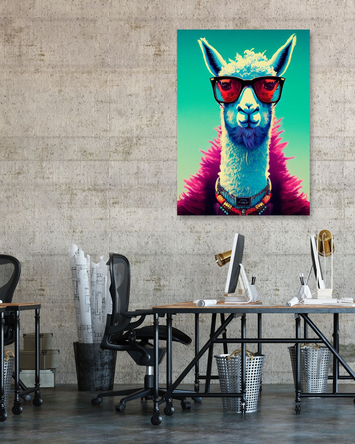 Llama portrait - @Artnesia