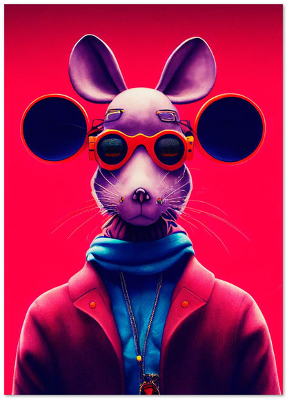 a nursery animal pop art retro illustration of Mouse - @Artnesia