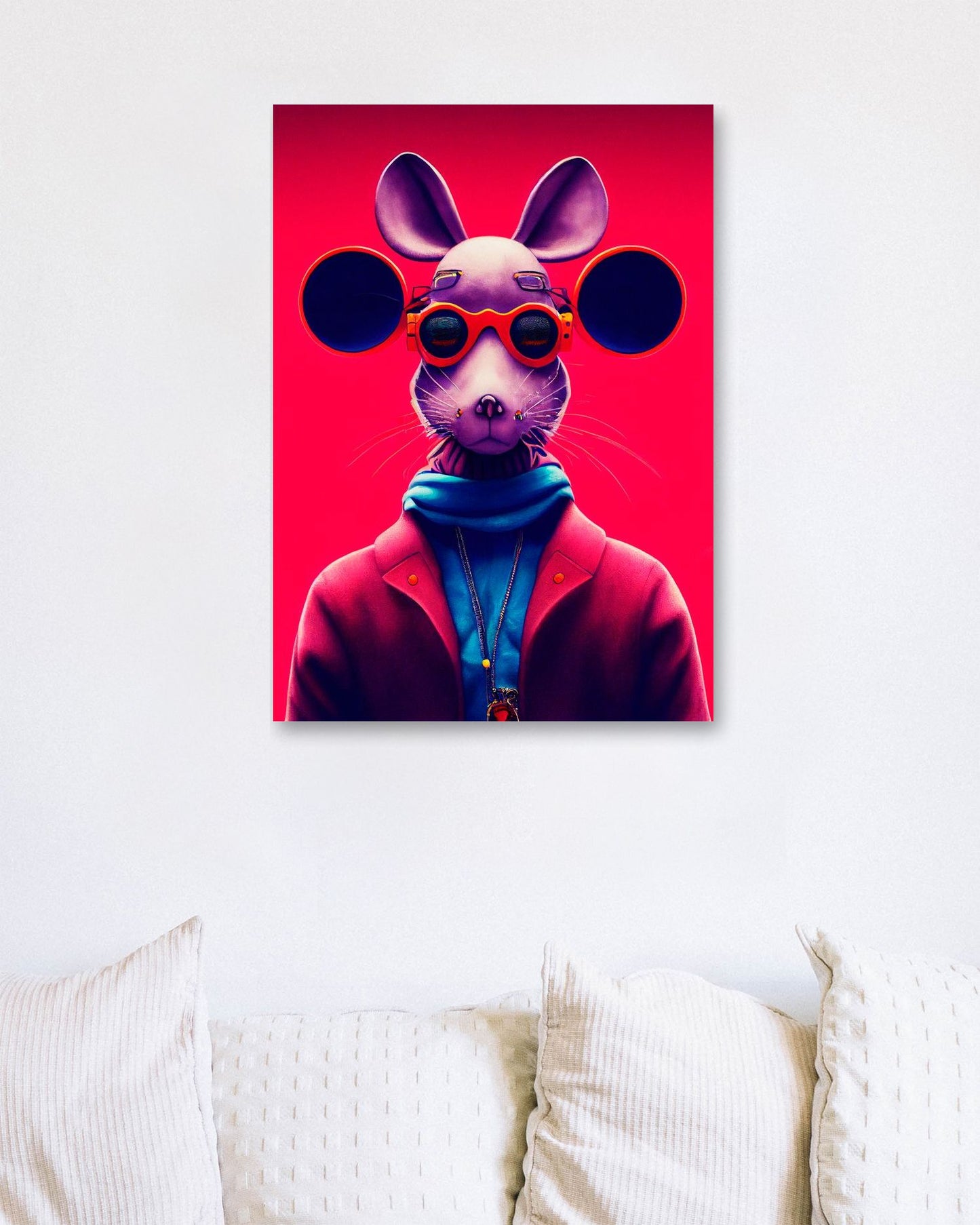 a nursery animal pop art retro illustration of Mouse - @Artnesia