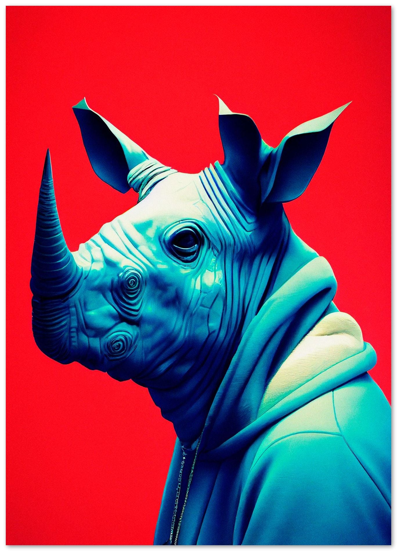 Rhinoceros portrait - @Artnesia